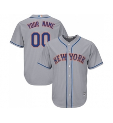 New York Mets Customized Replica Grey Road Cool Base Baseball Jersey