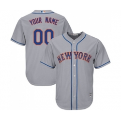 New York Mets Customized Replica Grey Road Cool Base Baseball Jersey New York Mets Customized Replica Grey Road Cool Base Baseball Jersey