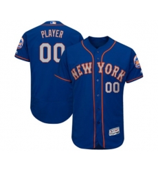 New York Mets Customized Royal Gray Alternate Flex Base Authentic Collection Baseball Jersey