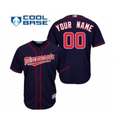 Minnesota Twins Customized Replica Navy Blue Alternate Road Cool Base Baseball Jersey