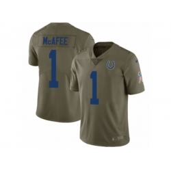 Indianapolis Colts #1 Pat McAfee Limited Olive 2017 Salute to Service NFL Jersey