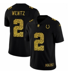 Indianapolis Colts #2 Carson Wentz Nike Leopard Print Fashion Vapor Limited NFL Jersey Black