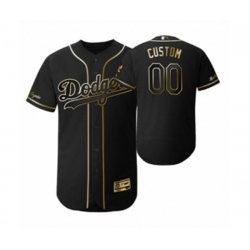 2019 Golden Edition Los Angeles Dodgers Black Custom Flex Base Jersey