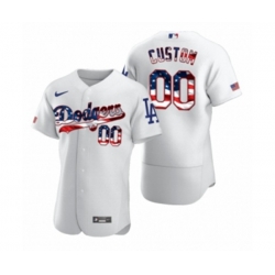 Custom Los Angeles Dodgers White 2020 Stars & Stripes 4th of July Jersey