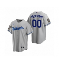 Los Angeles Dodgers Custom Gray 2020 World Series Replica Road Jersey