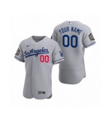 Los Angeles Dodgers Custom Nike Gray 2020 World Series Authentic Road Jersey