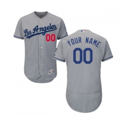 Los Angeles Dodgers Customized Grey Flexbase Authentic Collection Baseball Jersey