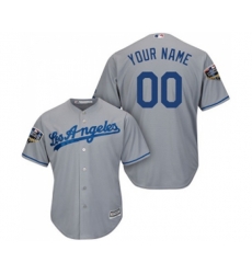 Los Angeles Dodgers Customized Replica Grey Road Cool Base 2018 World Series Baseball Jersey
