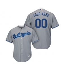 Los Angeles Dodgers Customized Replica Grey Road Cool Base Baseball Jersey