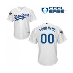 Los Angeles Dodgers Customized Replica White Home Cool Base 2018 World Series Baseball Jersey
