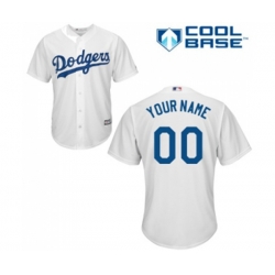 Los Angeles Dodgers Customized Replica White Home Cool Base Baseball Jersey
