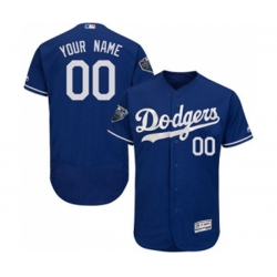 Los Angeles Dodgers Customized Royal Blue Flexbase Authentic Collection 2018 World Series Baseball Jersey