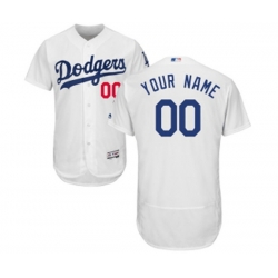 Los Angeles Dodgers Customized White Home Flex Base Authentic Collection Baseball Jersey