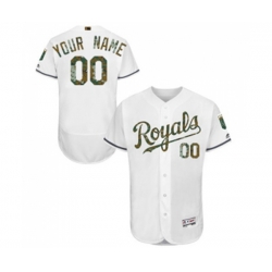 Kansas City Royals Customized Authentic White 2016 Memorial Day Fashion Flex Base Baseball Jersey