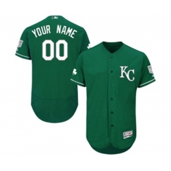 Kansas City Royals Customized Green Celtic Flexbase Authentic Collection Baseball Jersey