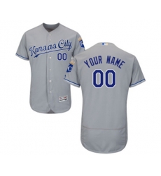 Kansas City Royals Customized Grey Road Flex Base Authentic Collection Baseball Jersey