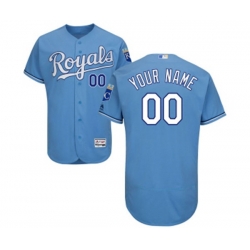 Kansas City Royals Customized Light Blue Alternate Flex Base Authentic Collection Baseball Jersey