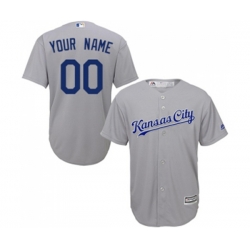 Kansas City Royals Customized Replica Grey Road Cool Base Baseball Jersey