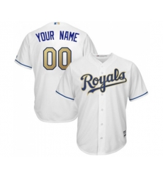 Kansas City Royals Customized Replica White Home Cool Base Baseball Jersey