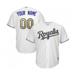 Kansas City Royals Customized Replica White Home Cool Base Baseball Jersey