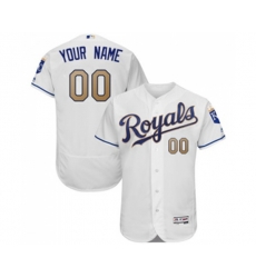 Kansas City Royals Customized White Home Flex Base Authentic Baseball Jersey