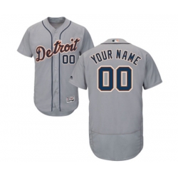Detroit Tigers Customized Grey Road Flex Base Authentic Collection Baseball Jersey