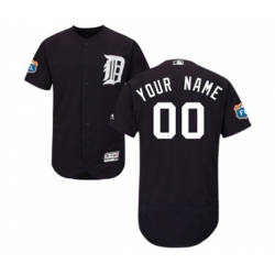 Detroit Tigers Customized Navy Blue Alternate Flex Base Authentic Collection Baseball Jersey