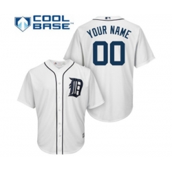 Detroit Tigers Customized Replica White Home Cool Base Baseball Jersey