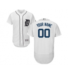 Detroit Tigers Customized White Home Flex Base Authentic Collection Baseball Jersey
