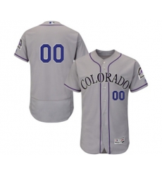Colorado Rockies Customized Grey Road Flex Base Authentic Collection Baseball Jersey