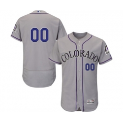 Colorado Rockies Customized Grey Road Flex Base Authentic Collection Baseball Jersey