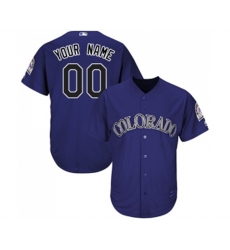Colorado Rockies Customized Replica Purple Alternate 1 Cool Base Baseball Jersey