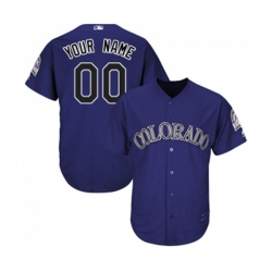 Colorado Rockies Customized Replica Purple Alternate 1 Cool Base Baseball Jersey