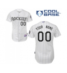 Colorado Rockies Customized Replica White Home Cool Base Baseball Jersey