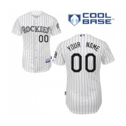 Colorado Rockies Customized Replica White Home Cool Base Baseball Jersey