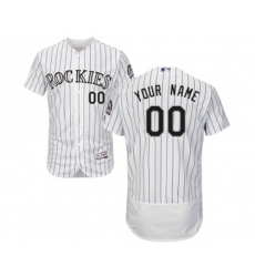 Colorado Rockies Customized White Home Flex Base Authentic Collection Baseball Jersey