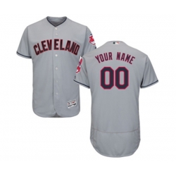 Cleveland Indians Customized Grey Road Flex Base Authentic Collection Baseball Jersey