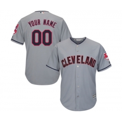 Cleveland Indians Customized Replica Grey Road Cool Base Baseball Jersey