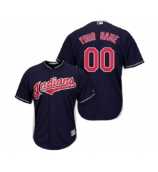 Cleveland Indians Customized Replica Navy Blue Alternate 1 Cool Base Baseball Jersey