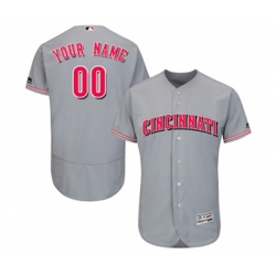 Cincinnati Reds Customized Grey Flexbase Authentic Collection Baseball Jersey