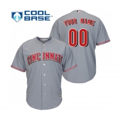 Cincinnati Reds Customized Replica Grey Road Cool Base Baseball Jersey