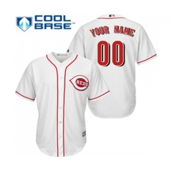 Cincinnati Reds Customized Replica White Home Cool Base Baseball Jersey