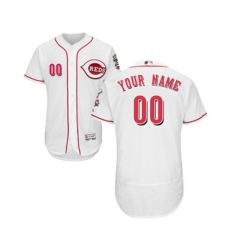 Cincinnati Reds Customized White Home Flex Base Authentic Collection Baseball Jersey