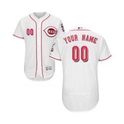 Cincinnati Reds Customized White Home Flex Base Authentic Collection Baseball Jersey