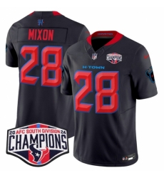 Houston Texans #28 Joe Mixon Navy 2nd Alternate F.U.S.E. 2024 AFC South Division Champions Vapor Limited Stitched Football Jersey