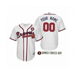 2019 Armed Forces Day Custom Atlanta Braves White Cool Base Jersey