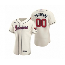 Atlanta Braves Custom Nike Cream Authentic 2020 Alternate Jersey