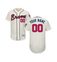 Atlanta Braves Customized Cream Alternate Flex Base Authentic Collection Baseball Jersey