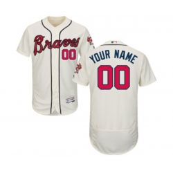 Atlanta Braves Customized Cream Alternate Flex Base Authentic Collection Baseball Jersey