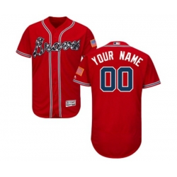 Atlanta Braves Customized Red Alternate Flex Base Authentic Collection Baseball Jersey